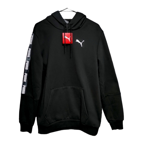 Puma Other - Puma Black Camo Stripe Taping Drawstring Hoodie Top Men's Size Small S NWT